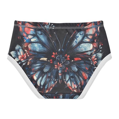 Cotton Girls Underwear Toddler Butterfly Flowers Wings Black Little Girl Panties Stylish Undies Kids Briefs 2t2