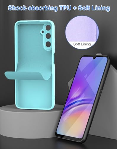 Image of Elzzi Microfiber Candy Case for Samsung S23 FE 5G Smooth Touch Cushion Liquid Soft Silicone Gel Rubber Phone Cases Non-Slip Full Body Protective Shockproof Back Cover - Mint