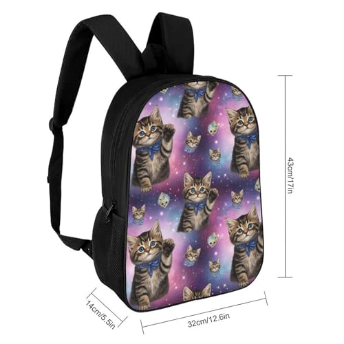 Durable Heavy-Duty Camping Backpack for Backpacking, Large Capacity Trekking Bag with Frame Support for Overnight Hikes & Wilderness, Galaxy Space Cat Bookbag2