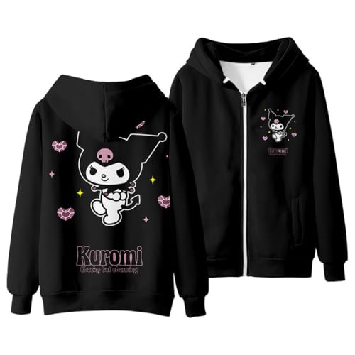 WANHONGYUE Kuromi Sudadera con Capucha y Cremallera Jersey de