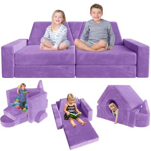 Image of YEFU 15pcs Modular Kids Play Couch，1000+ Imagination Creative Play