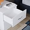 Vida Designs Comodino Bianco, 2 Maniglie e Guide in Metallo, Supporto Unico per cassetti Anti-Arco, mobili per Camera da Letto Riano, Argento, 47 x 40 x 36 cm #4