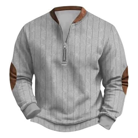 SUWBMHWE Mens Sweatshirts Western Sweatshirts Substantial Men's Vintage Stand Collar Knit Print Zip-Up Sweatshirt Casual Jackets for Men Cover