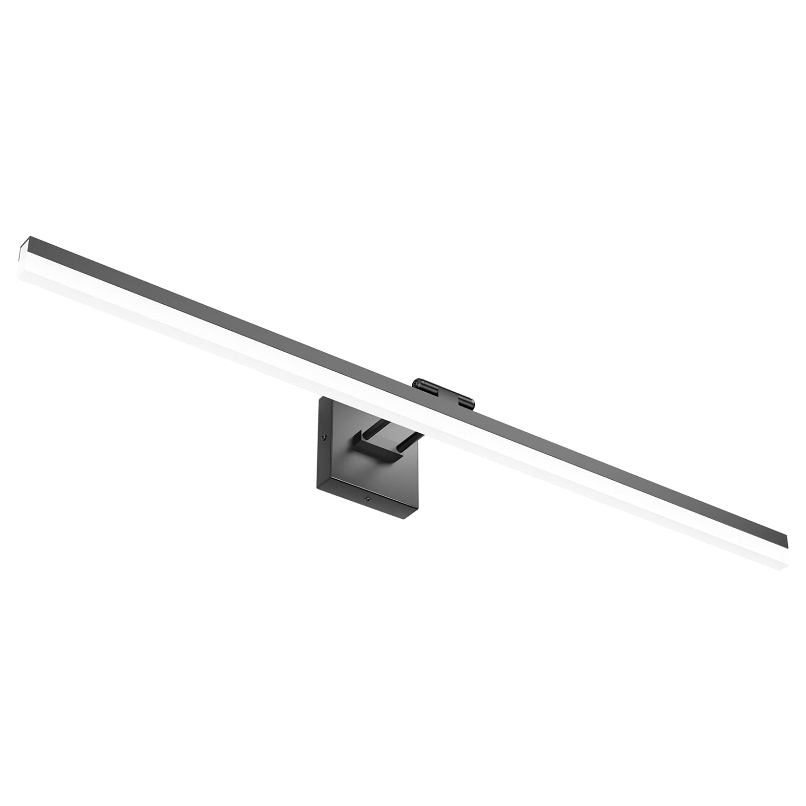 ralbay 40" modern led matte black bathroom vanity light 24w adjustable black vanity lighting modern led bathroom vanity light fixtures over mirror (6000k cool white light)