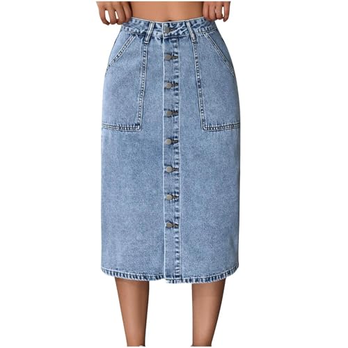 Faldas de cintura alta tipo falda de mezclilla azul casual de verano estilo Streetwear