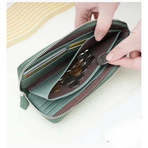 Rfid Blocking Zipper Around Wallet for Women Genuine Leather Long Wallet Wristlet Clutch Purse Bag4