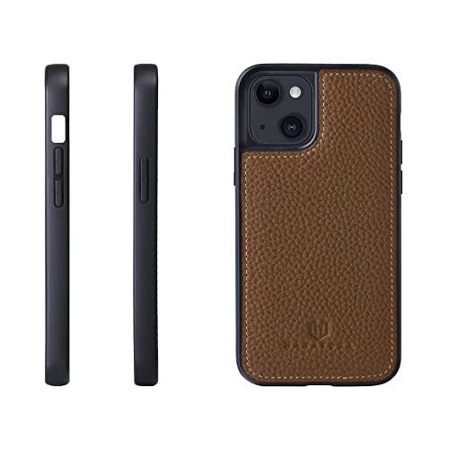 iPhone13 mini ケース 本革 シュリンクカーフレザー 耐衝撃 ハンドメイド ギフト おしゃれ シンプル 大人可愛い メンズ レディース スマホケース ラクダ色 キャメル SPG-13Mini-Camel