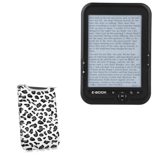 BoxWave Case Compatible with Hakeeta E-Reader (6 in) - Snow Leopard Plush SlipSuit, Animal Leopard Print Padded Soft Sleeve