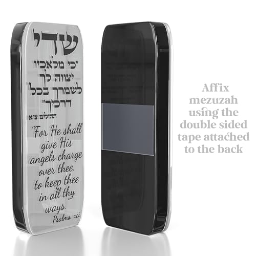 TYLDUM Auto-Mesusa, jüdische Auto-Mesusa für das Auto mit Reisenden, Gebetsrolle, graviert, koscher, Judaica-Geschenke, jüdische Geschenke, Yisrael-Geschenke, hergestellt in Kanada, Plexiglas von