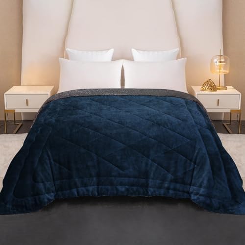 Cloth Fusion Fleece Sherpa Blanket for Winter Single Bed 500GSM,S...