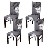 Coverurz Premium Stretch Fit Removable, Washable Spandex Dining Chair Covers, Seat Protector Slipcover for Dining Room, Hotel, Ceremony, Banquet and Wedding and Party (4 Per Set, CCS016)