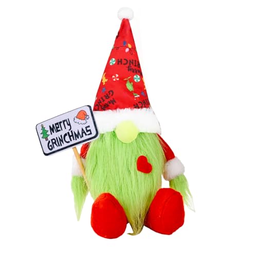 JUFYVO Grinch - Decoración de gnomo de Navidad, gnomo Grinch, muñecos de peluche, decoración de mesa, decoraciones de Navidad, decoraciones de Papá Noel, elfo Tomte