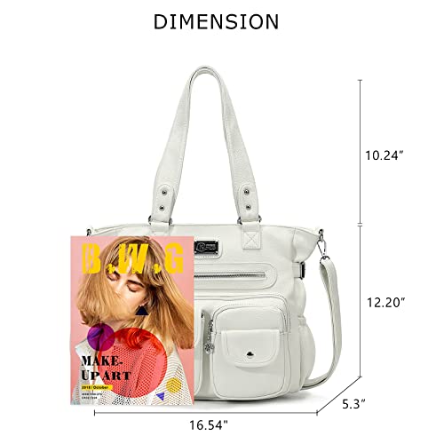 Image of KL928 Large Purses for Women Shoulder Bag Tote Handbags Stylish Vegan Leather Hobo Bags Ladies, A-Black-4 | Large