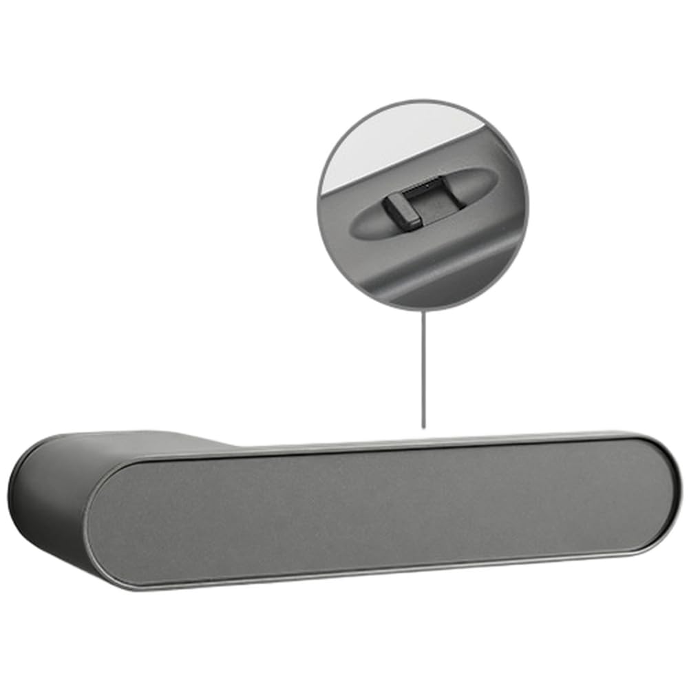 Serrure de porte magnétique en aluminium noir au design épuré pour une maison moderne