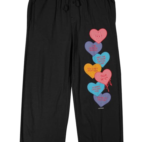 Bioworld Friday The 13th Valentine's Day Men's Black Sleep Pants2