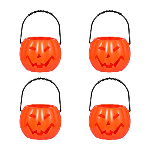 image for PRETYZOOM 4pcs Led Light Up Halloween Pumpkin Buckets Trick or Treat C