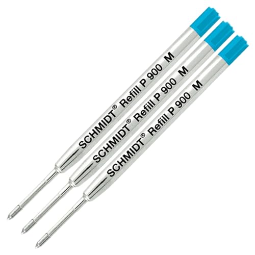 Recharge Schmidt P900 encre turquoise stylo-bille Parker pointe moyenne 0,7 mm