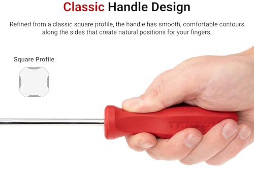Image of TEKTON Long P1 Hard Handle Screwdriver (Black Oxide Blade) | DSP14001 | Made in USA