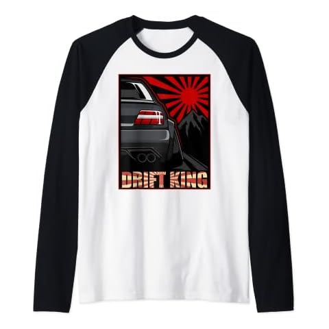 JDM Style Japanese Classic Drift Sports Car Raglan Baseball Tee Cover