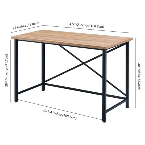 Image of Martina Rectangular 47.5'' Wide Desk in Black /Golden Oak
