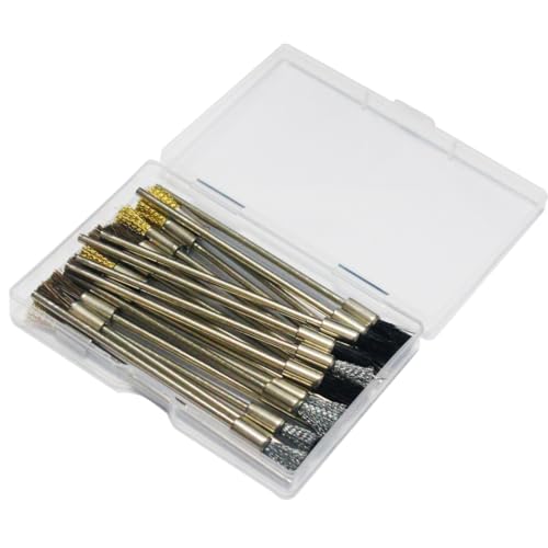 Image of 20 Pcs Extended End Brush Set, 100mm Extra Long 1 /8'' Shank Pen Shape Rust Paint Removal Bits Wire Brush for Rotary Tools
