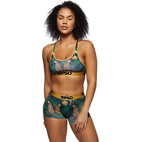 Sujetador deportivo PSD con ajuste ergonómico y estampado de leopardo verde 33901