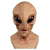 XBKPLO Realistic Alien Masks, Latex Halloween Masks,Halloween Scary Masks Cosplay Accessory Props (C)