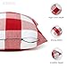 Encasa XO Farmhouse Throw Pillow Covers Set of 2 (18x18 in) Buffalo Red Checks | Decorative Cushion Covers No Inserts | Plaid and Stripes Pillow Covers for Living Room, Couch