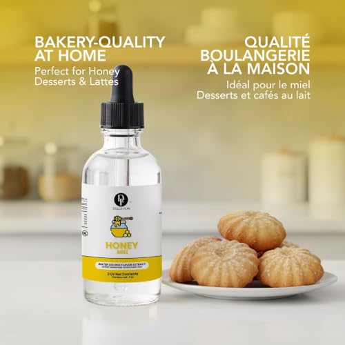 Image of Dolce Flav Natural Honey Extract - Natural Wildflower Honey Flavoring for Coffee, Baking & Desserts | Water-Soluble, Sugar-Free, Alcohol-Free, Kosher | 2 oz with Measured Dropper