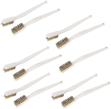 Aexit 35mm x Painting Supplies & Wall Treatments 10mm Stainless Steel Bristle Plastic Handle Wire Scratch Paint Rollers Brush 11pcs