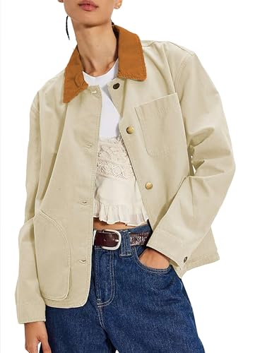 Bozanly Women's Cropped Field Jacket with Pockets