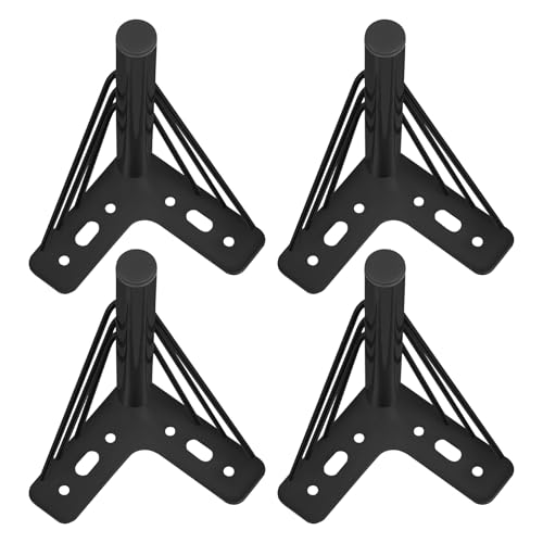 HarBin-Star - Patas para muebles de metal, 18 cm de alto, juego de 4 unidades, triangulares, patas de metal para mesa, para mesa de café, mesa de comedor, escritorio (18 cm de color negro)