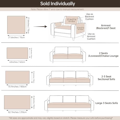 SANPARNIA Velvet Couch Cover for Sofa, Sectional Sofa Cover Washable, 1PC - image 8