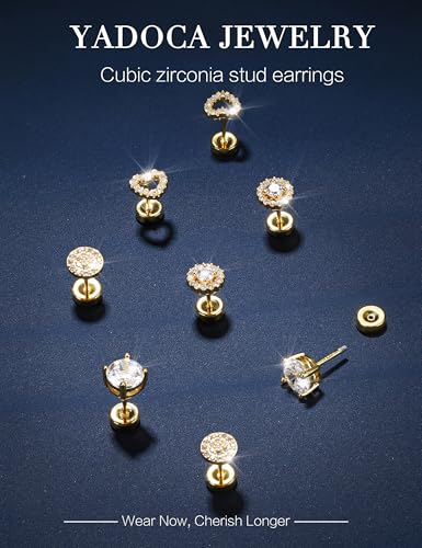 YADOCA 4 Pairs 925 Sterling Silver Flat Back Stud Earrings for Women - image 6