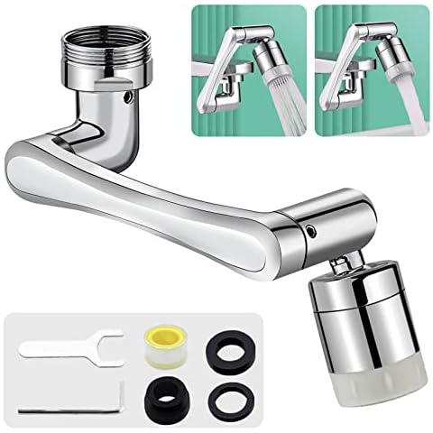 Gluckaro Tap Extension with Aerator, Water Saver for Tap Attachment with Two Spray Modes, 1440° Rotatable Multifunctional Extension Tap, Aerators for Taps Kitchen and Bathroom Cover