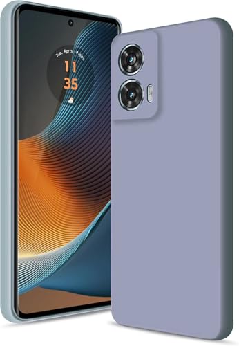 Image of DIZORO Microfiber Candy Case for Motorola Edge 50 Fusion Smooth Touch Cushion Liquid Soft Silicone Gel Rubber Phone Cases Non-Slip Full Body Protective Shockproof Back Cover case Lavender Grey