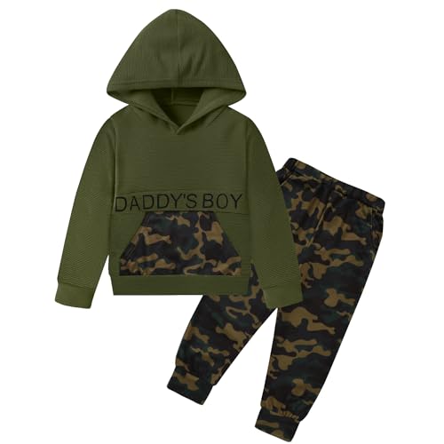 Toddler Boy Clothes Daddys Boy Baby Outfits Long Sleeve Hoodies + Pants 2Pcs Sweatsuit Set 1-6T