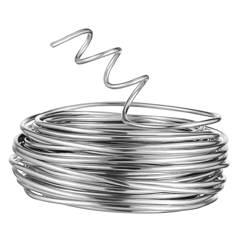 ULDIGI 1 Roll Aluminum Wire Metal Bendable Wire Flexible Crafting Aluminum String for Bonsai Sculpture Floral Arrangement 3mm 15m
