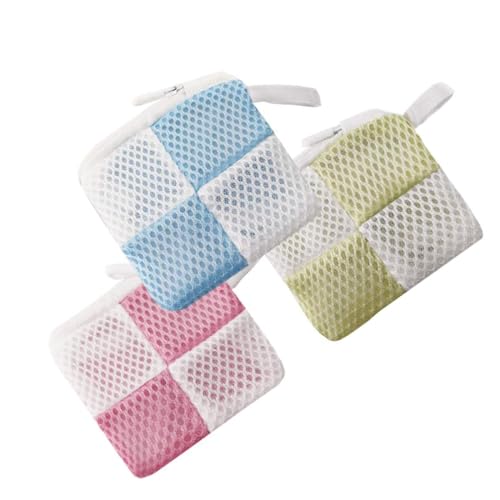 洗濯洗剤ネット 洗濯ネット 小 粉せっけんネット マグネシウム 3色セット ネット 洗剤ネット