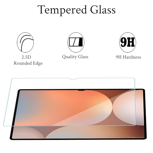 Image of Tempered Glass Screen Protector Guard for Samsung Galaxy Tab S10 Ultra (14.6 inch inch) (Transparent) (with Easy Installation Kit)
