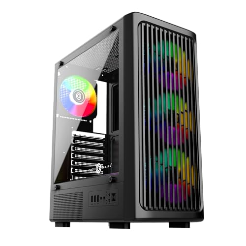 Circle Amazer X1 Mid- Tower Computer Case | Gaming Cabinet - Blac...