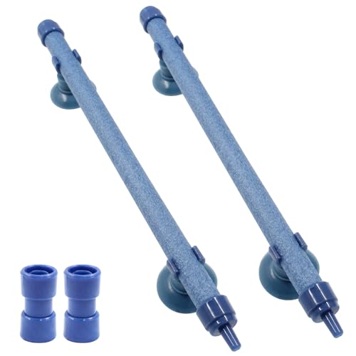 Image of 2 Pieces Blue 7 Inch Air Stone Bar | Fish Tank Air Pump, Aquarium Bubble Wall, Bubble Release Diffuser, Aquarium Air Bubble Tube
