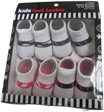 Kids Foot Locker Infant Booties, 4 Pairs, (0-12 months)