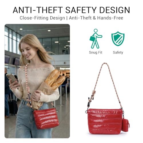 Image of ACUARIO Crossbody Bags for Women - Puffy Tote Bag Purse for Work, Travel, Shoulder Handbag with Small Wallet