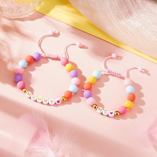 Back to School Bracelets Mommy and Me Matching Set for 2 Girls Kindergarten Preschool Pre k Prek 1st 2nd Second Grade Bracelet Mama Mini Mother Mom Daughter Jewelry Gifts3