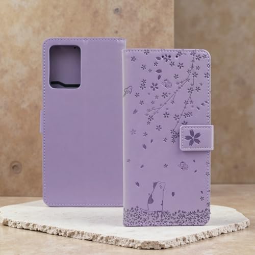 Image of amazon basics Redmi Note 15 5G Flip Cover | Card Pockets Wallet & Stand | Flip Cover for Redmi Note 15 5G (Purple Tree)