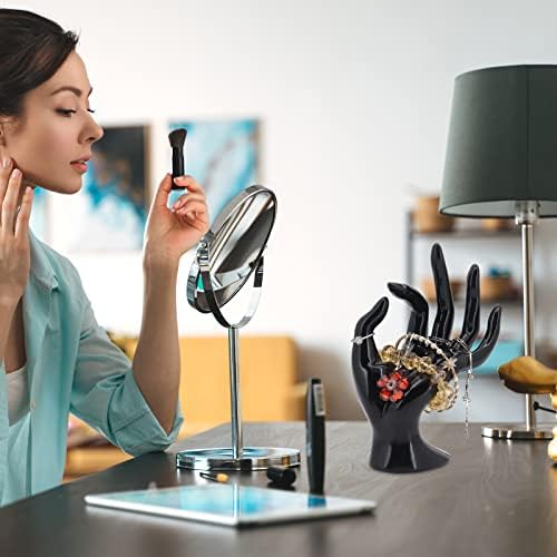 ShawFly Hand Ok Gesture Ring Jewelry Necklace Display Organizer Stand Female Bracelet Watch Holder(black)