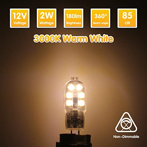 Cxyemt 2W G4 LED Bulbs Warm White 3000K, Replacement 20W Halogen Bulb - Image 3