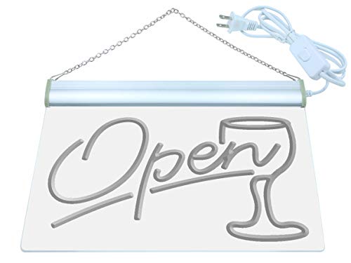 ADVPRO i536-g Script Open Glass Cocktails Bar Neon Light Sign