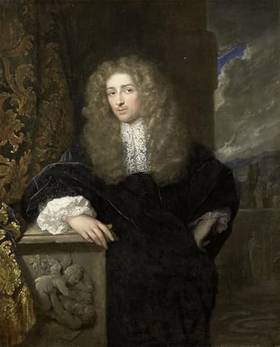 Tableaux sur toile portrait d'homme Caspar Netscher 60x90cm